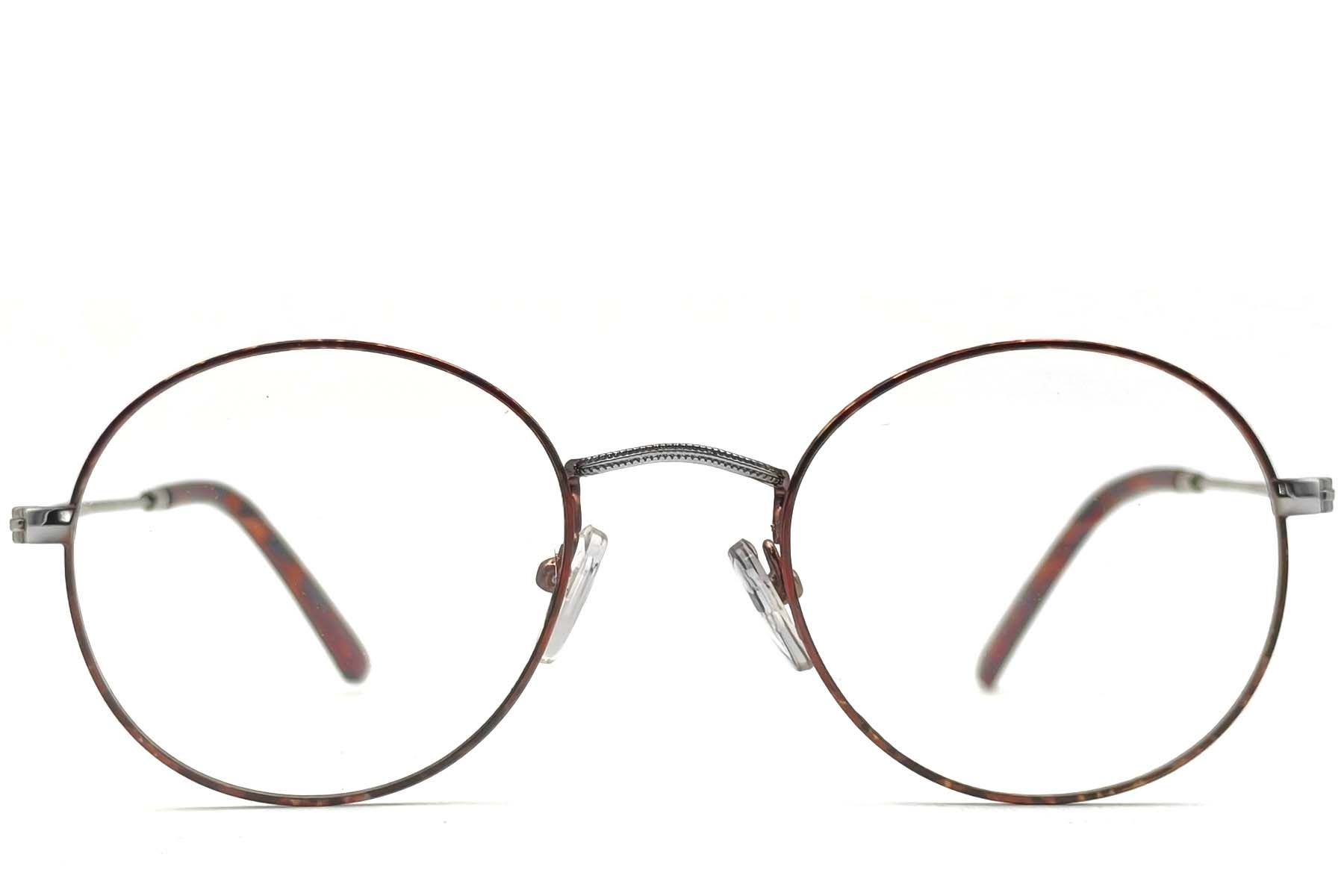 Oval Tortoiseshell Metal Glasses #BS1620-0026