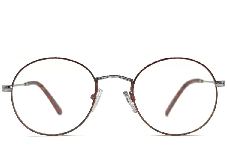 Lunettes ovales en métal écaille de tortue #BS1620-0026