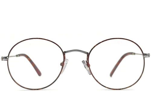 Oval Tortoiseshell Metal Glasses #BS1620-0026