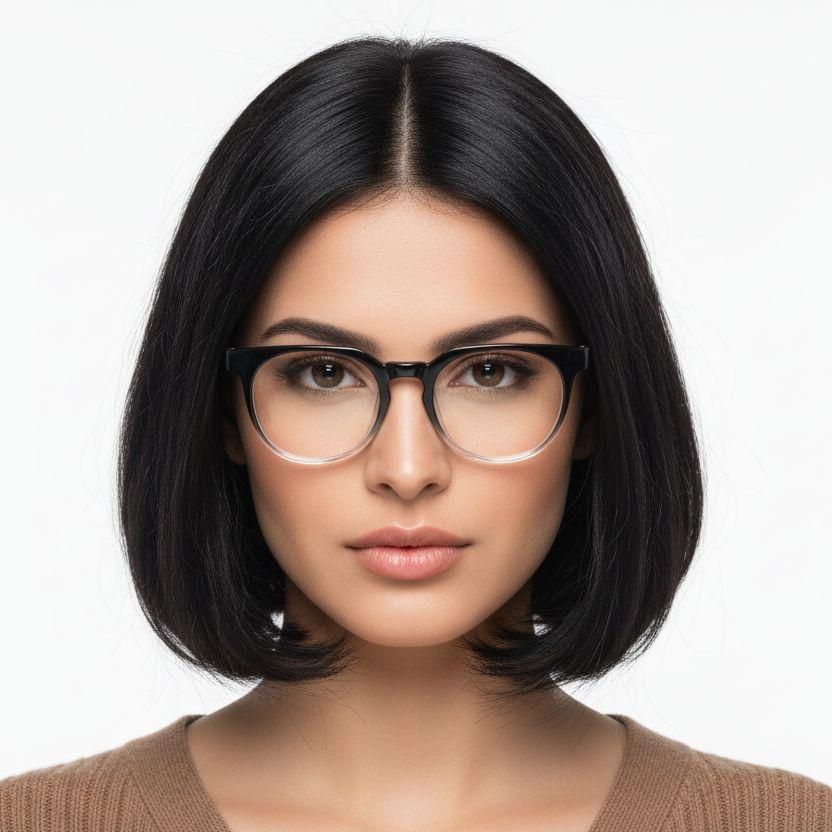 Ovale schwarze TR90-Brille #BS1620-0029