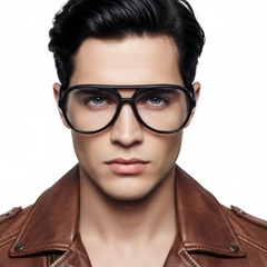Aviator Black TR90 Glasses #BS1620-0030