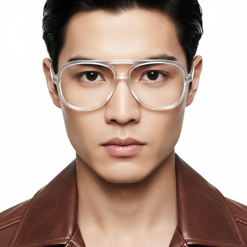 Aviator White TR90 Glasses #BS1620-0031