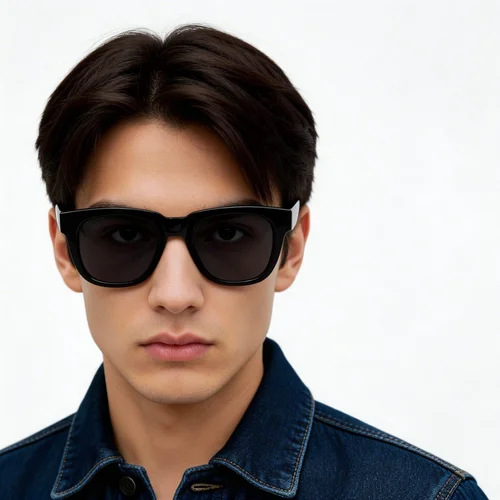Rectangular Black Acetate Sunglasses #BS1620-0035