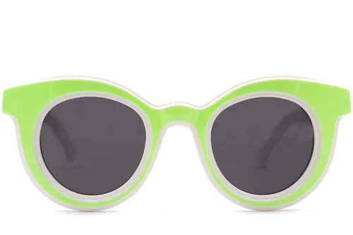 Round Green TR90 Sunglasses #BS1620-0036