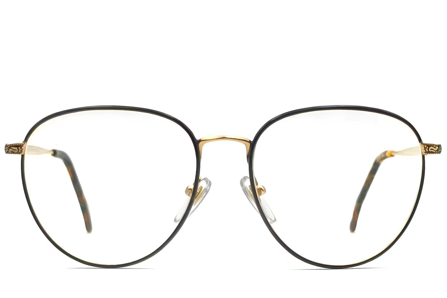 Lunettes ovales en métal noir #BS1620-0044