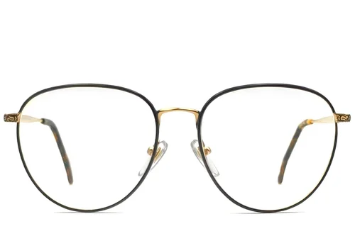 Lunettes ovales en métal noir #BS1620-0044