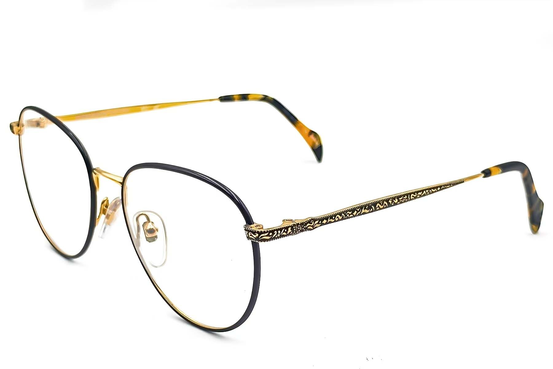 Lunettes ovales en métal noir #BS1620-0045