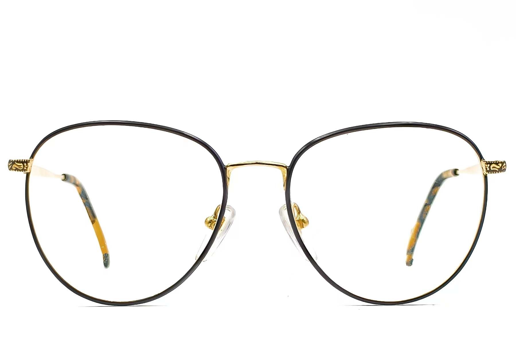 Lunettes ovales en métal noir #BS1620-0045