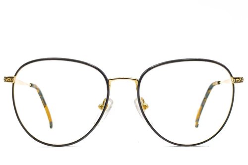 Lunettes ovales en métal noir #BS1620-0045
