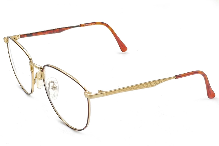 Oval Tortoiseshell Metal Glasses #BS1620-0049