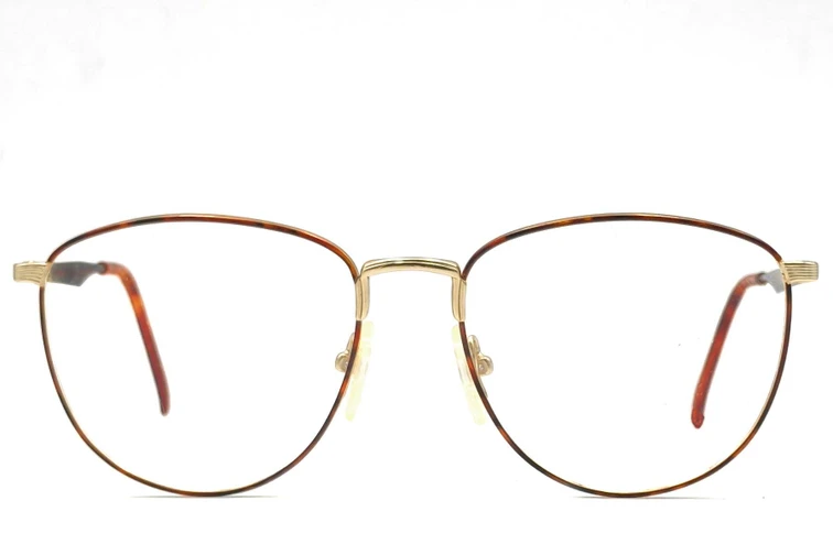 Oval Tortoiseshell Metal Glasses #BS1620-0049