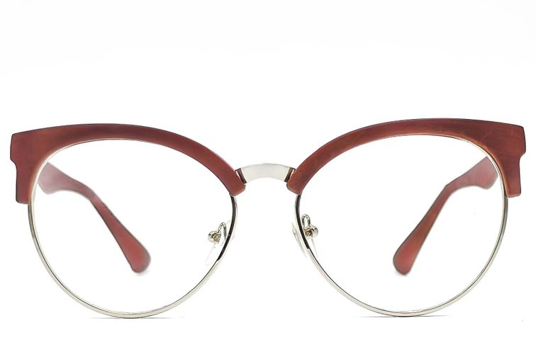 Occhiali in acetato rosso semi-senza montatura #BS1620-0051