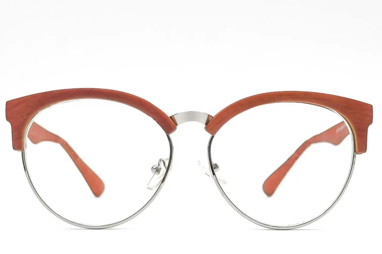 Occhiali in acetato rosso semi-senza montatura #BS1620-0052
