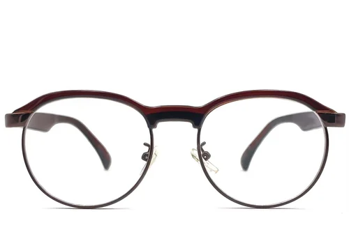 Lunettes semi-cerclées en acétate brun #BS1620-0053
