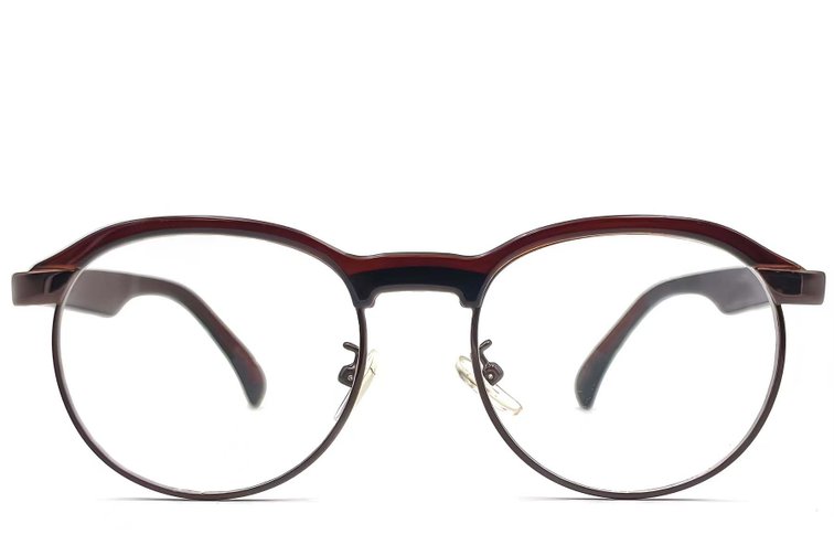 Semi-rimless Brown Acetate Glasses #BS1620-0053