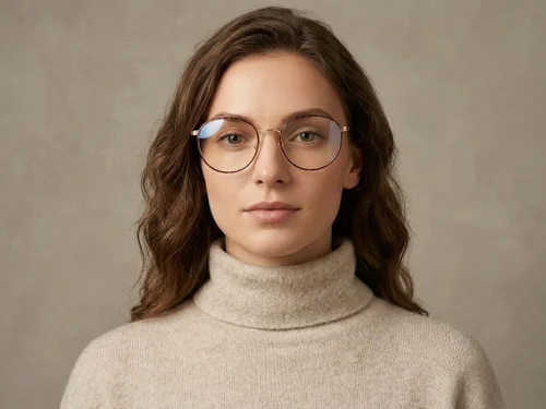 Lunettes ovales en métal écaille de tortue #BS1620-0054