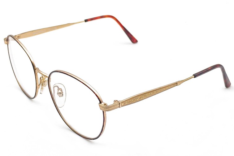Oval Tortoiseshell Metal Glasses #BS1620-0054