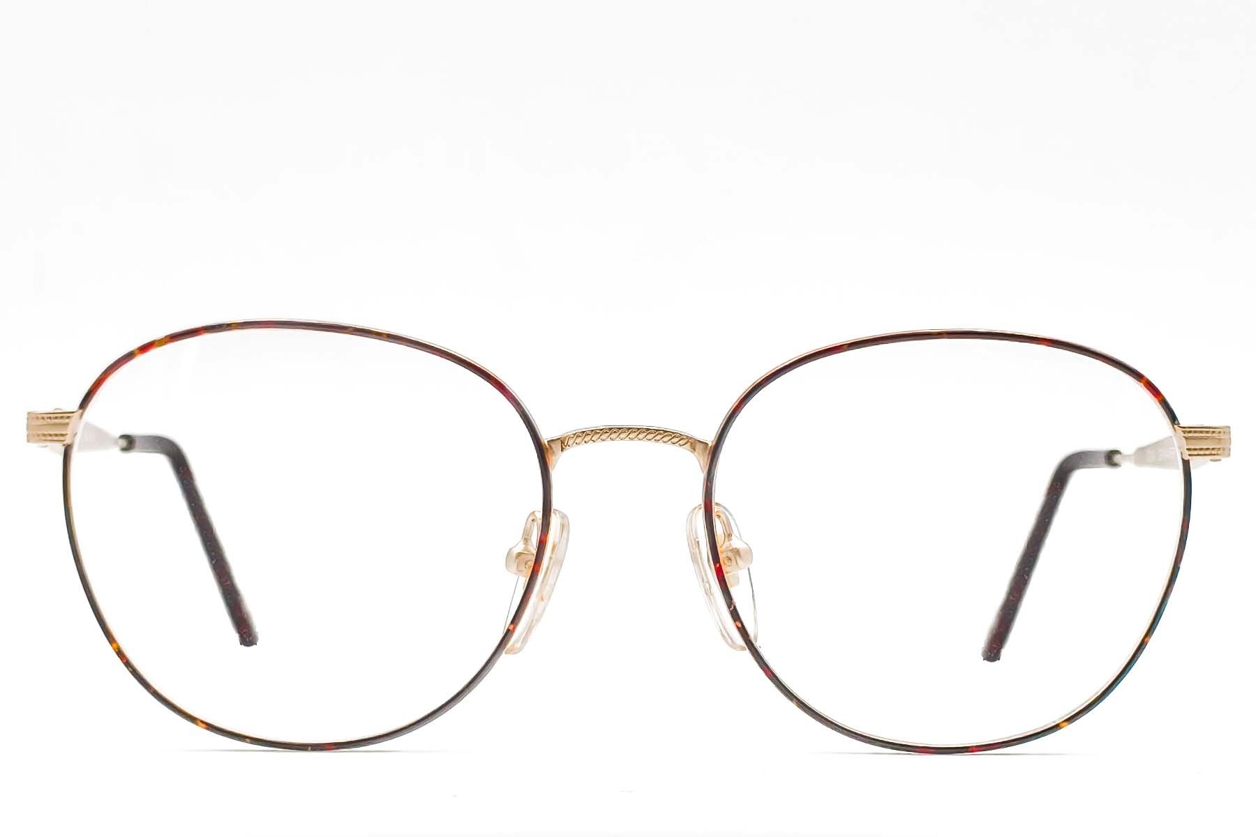 Oval Tortoiseshell Metal Glasses #BS1620-0054