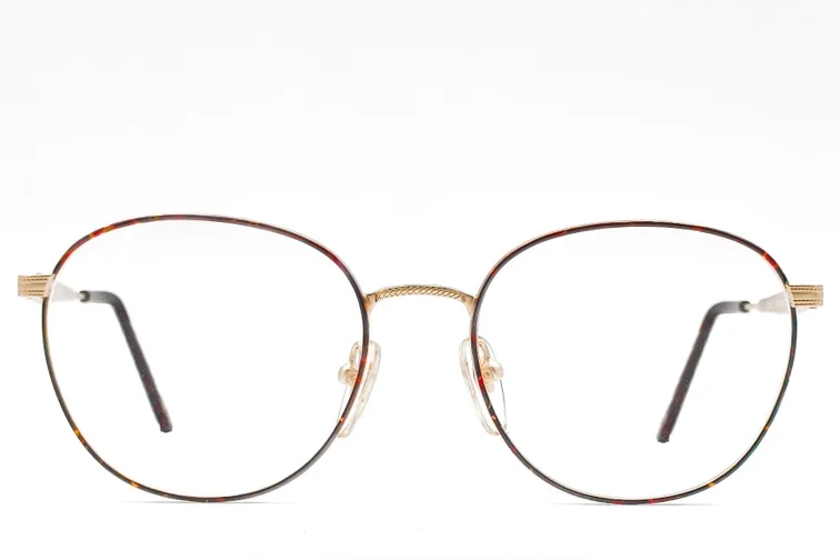 Lunettes ovales en métal écaille de tortue #BS1620-0054