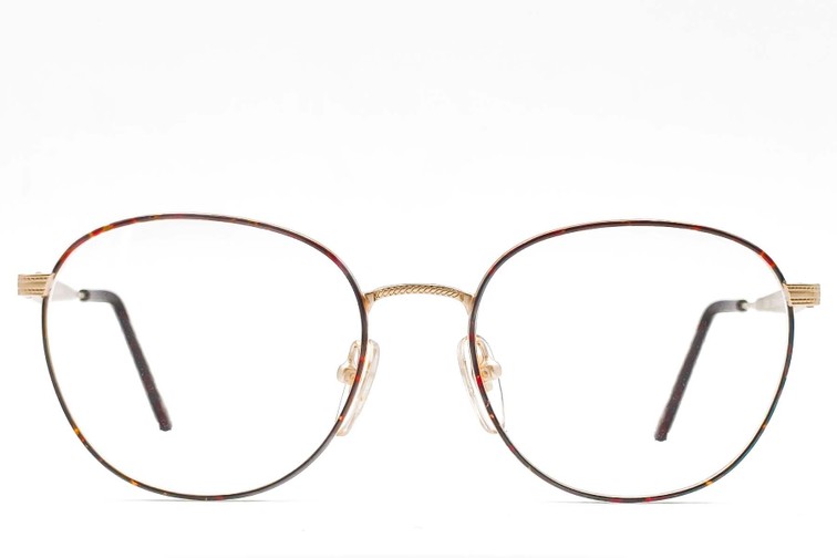 Oval Tortoiseshell Metal Glasses #BS1620-0054