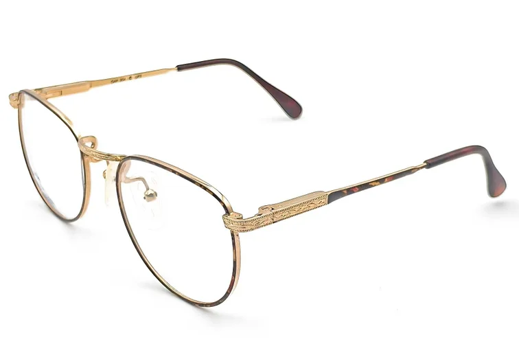 Lunettes ovales en métal écaille de tortue #BS1620-0058