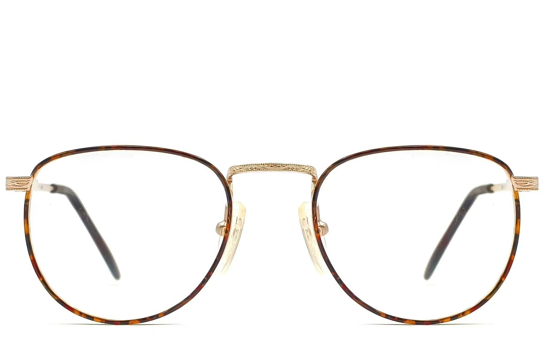 Oval Tortoiseshell Metal Glasses #BS1620-0058