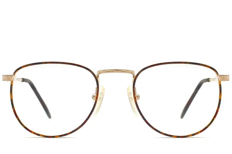 Lunettes ovales en métal écaille de tortue #BS1620-0058