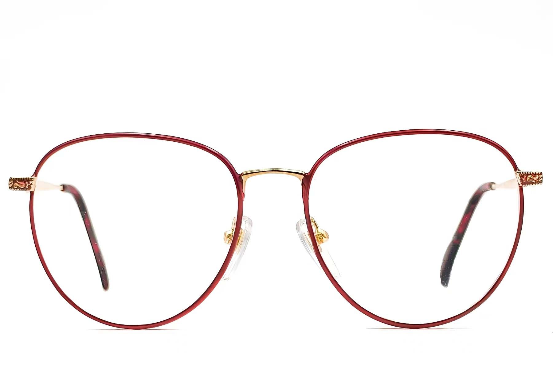 Lunettes ovales en métal rouge #BS1620-0059