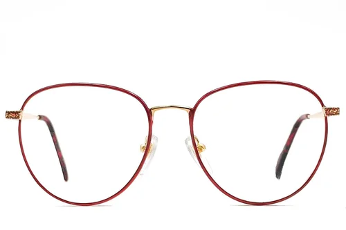 Lunettes ovales en métal rouge #BS1620-0059