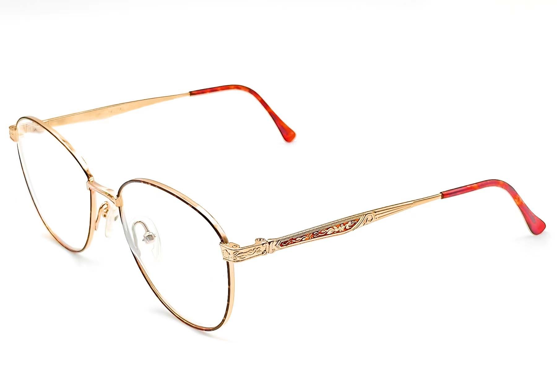 Oval Red Metal Glasses #BS1620-0062