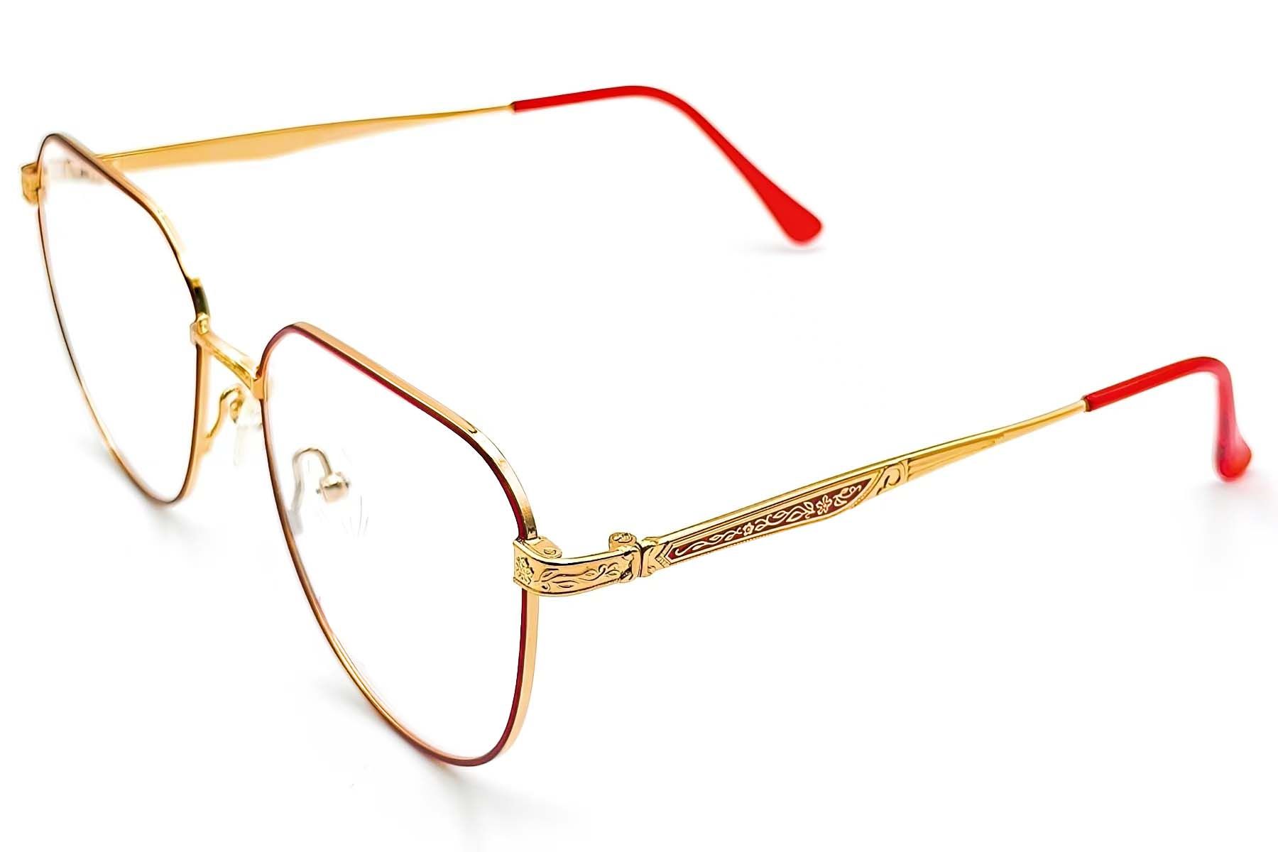 Lunettes ovales en métal rouge #BS1620-0067