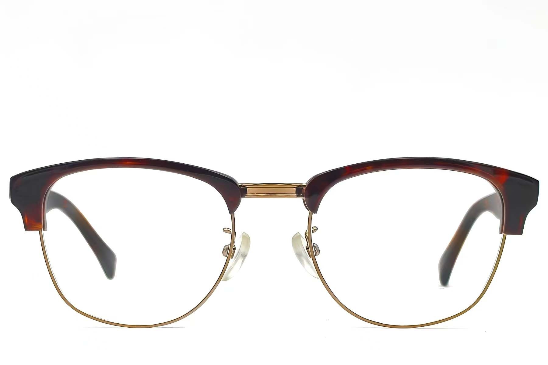 Semi-rimless Tortoiseshell Acetate Glasses #BS1620-0068