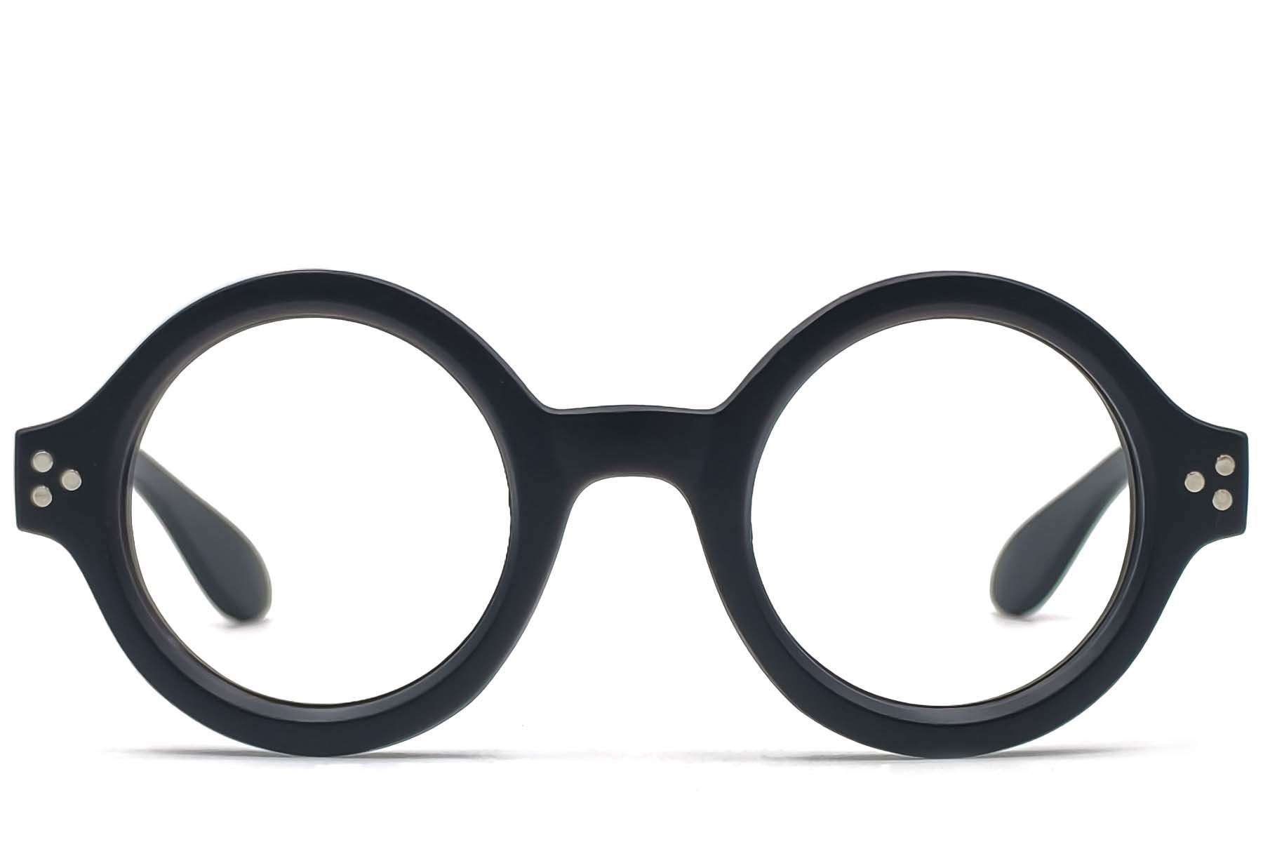 Round Black TR90 Glasses #BS1620-0081