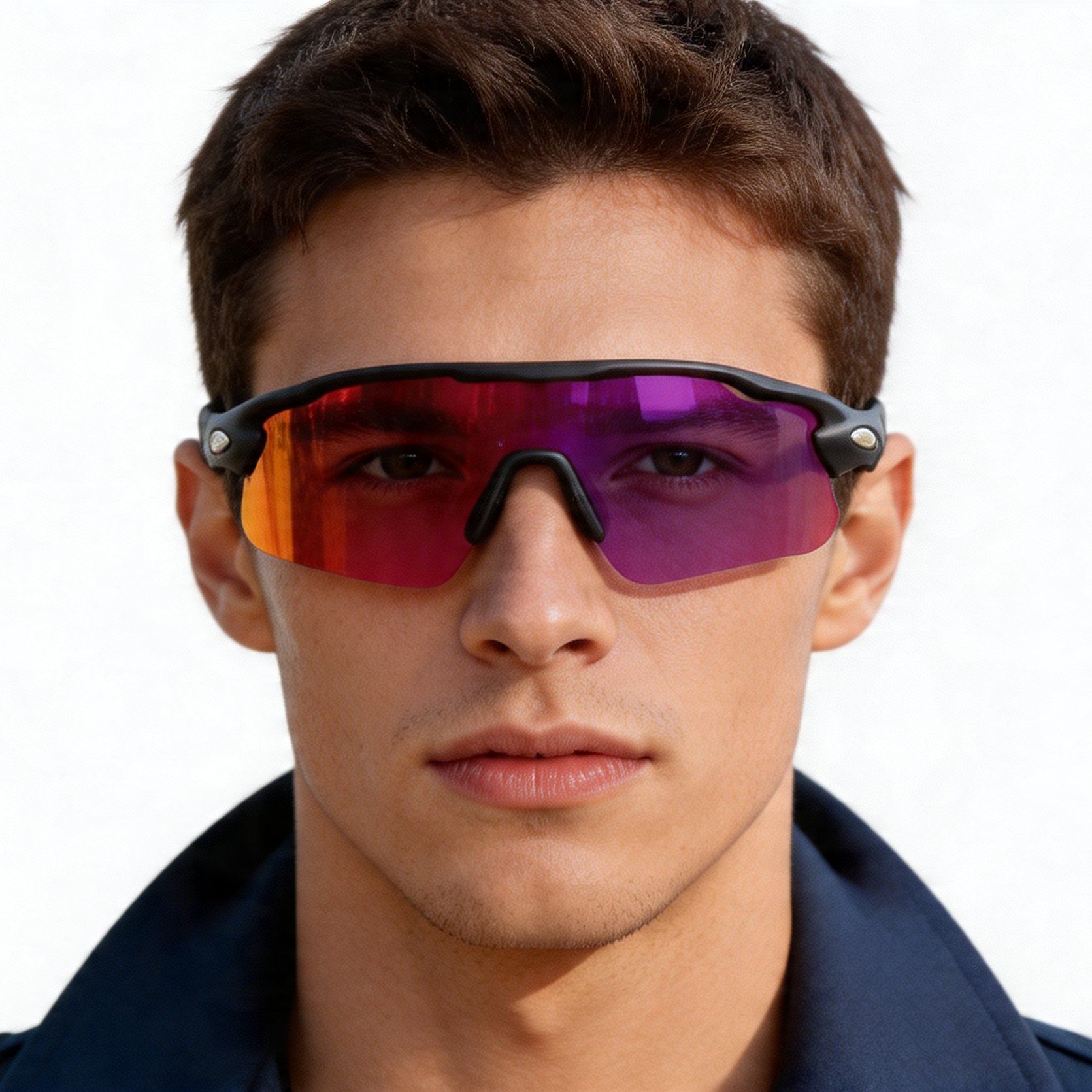 Gafas de sol rectangulares negras TR90 #BS1725-0004