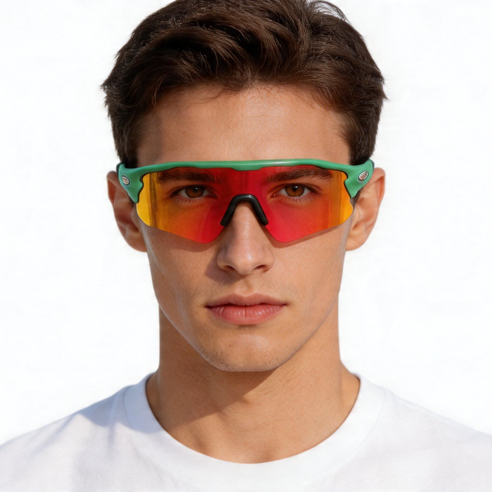 Gafas de sol rectangulares verdes TR90 #BS1725-0014