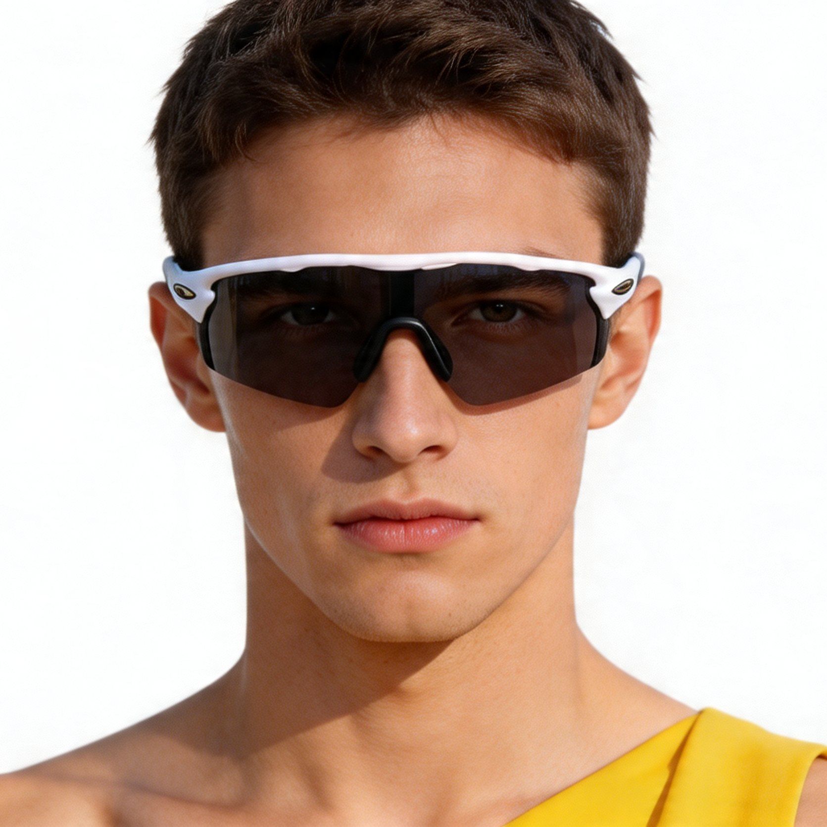 Occhiali da sole rettangolari bianchi in TR90 #BS1725-0017