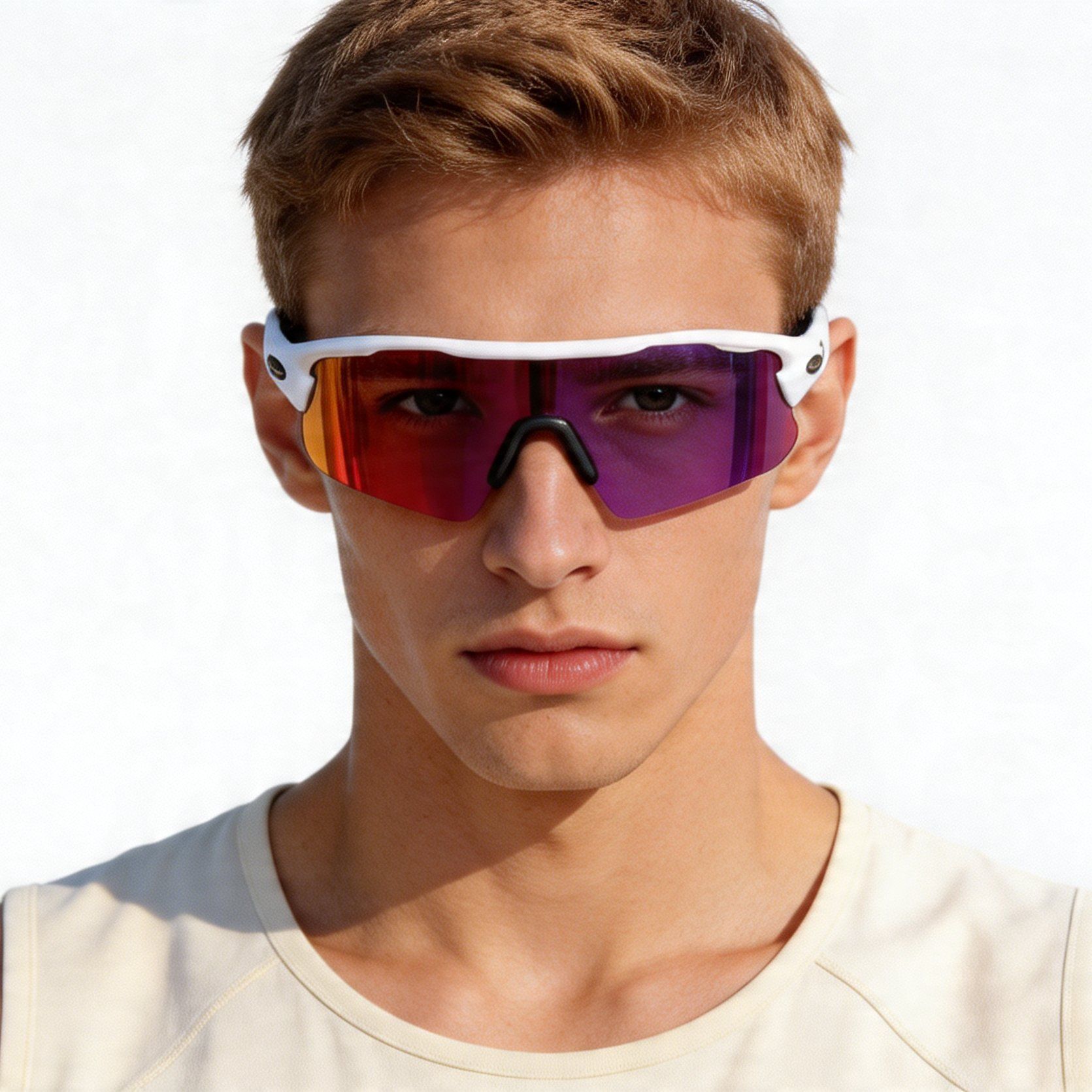 Occhiali da sole rettangolari bianchi in TR90 #BS1725-0019