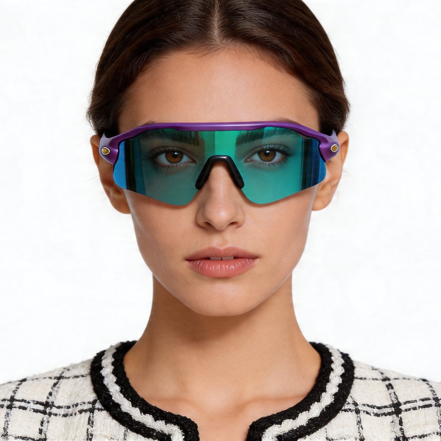 Gafas de sol rectangulares moradas TR90 #BS1725-0021