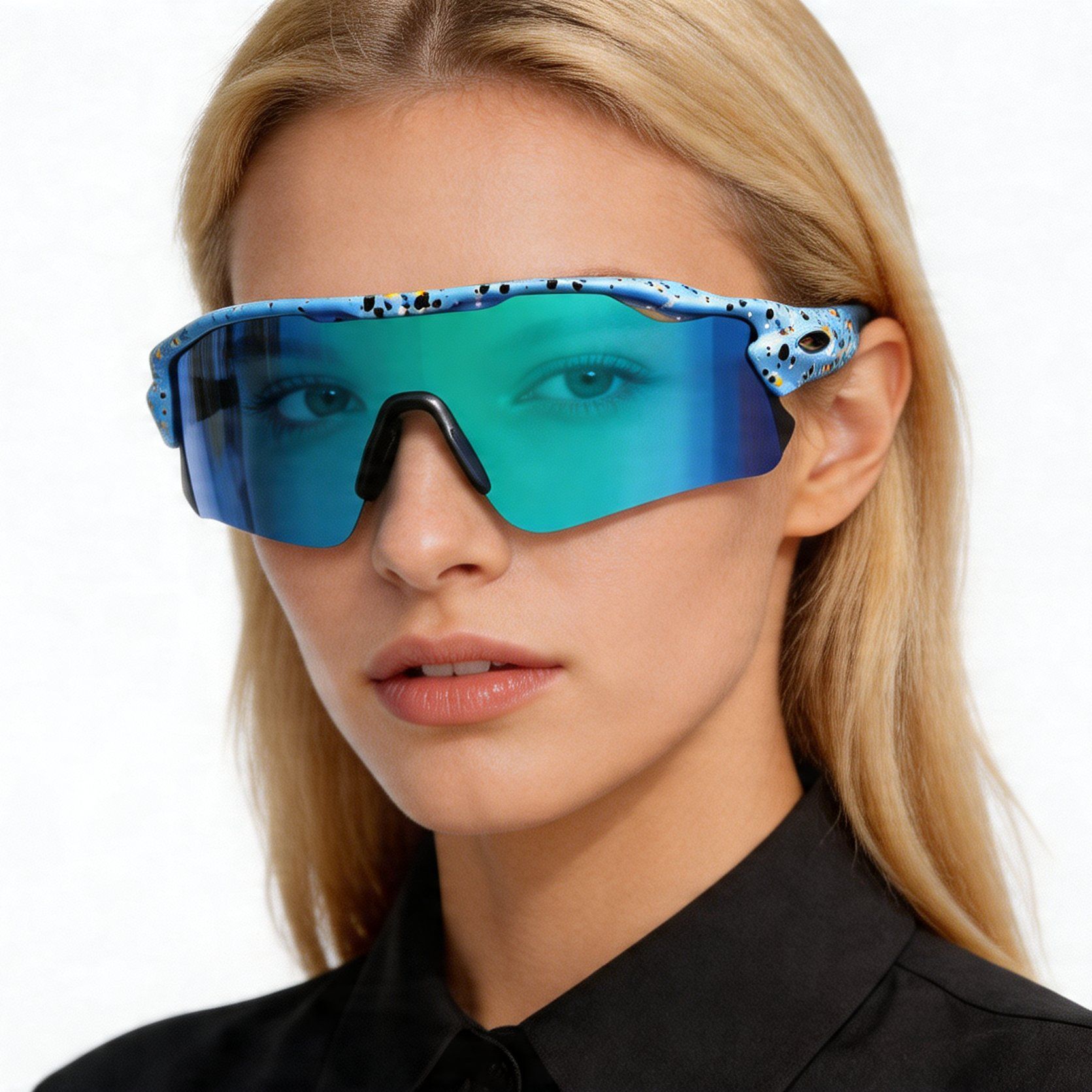 Rectangular Blue TR90 Sunglasses #BS1725-0031