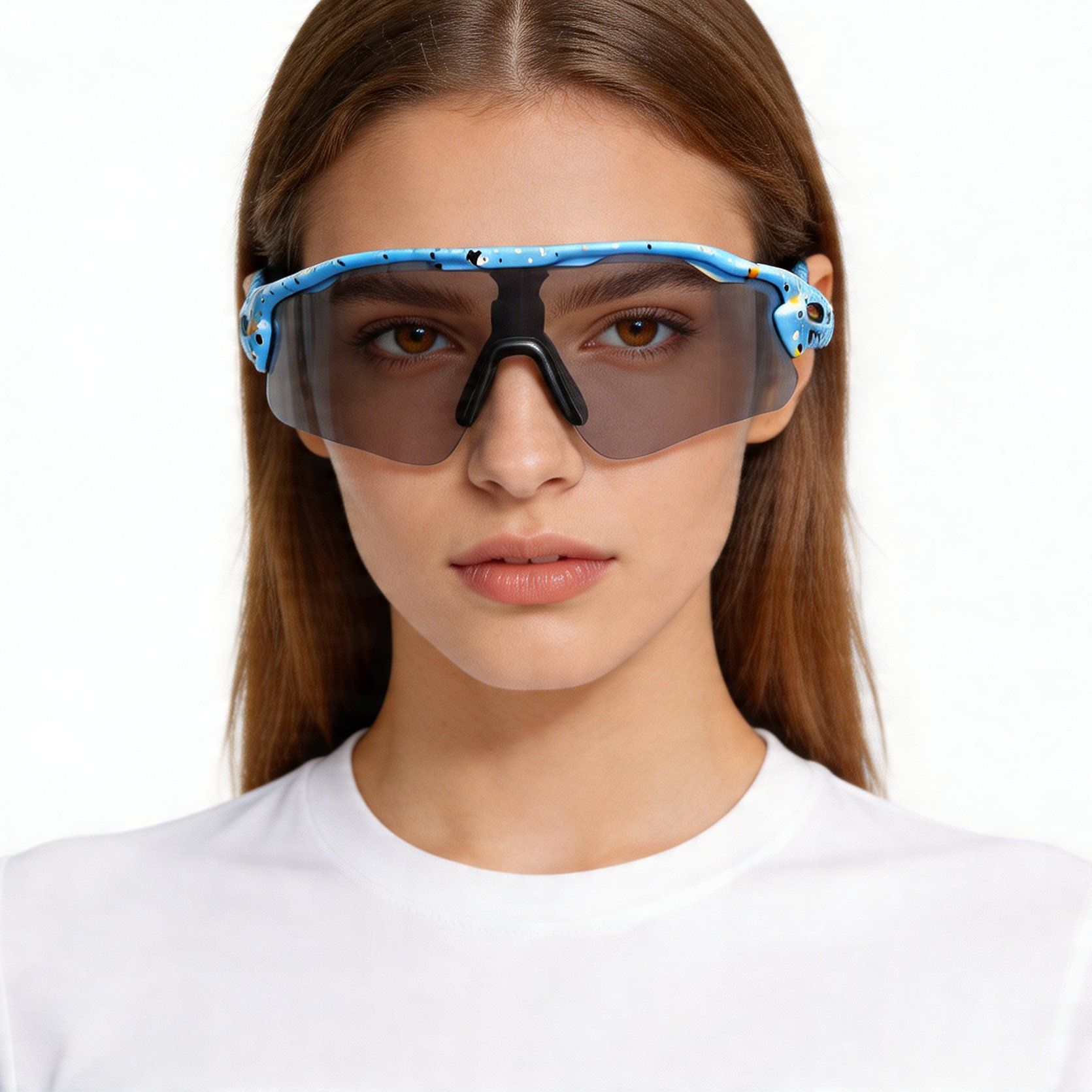 Rectangular Blue TR90 Sunglasses #BS1725-0038
