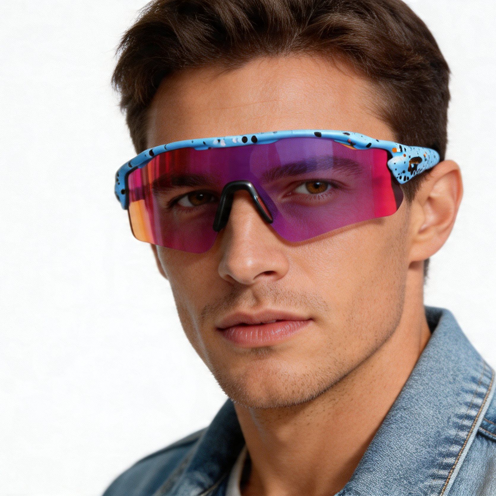 Rectangular Blue TR90 Sunglasses #BS1725-0039