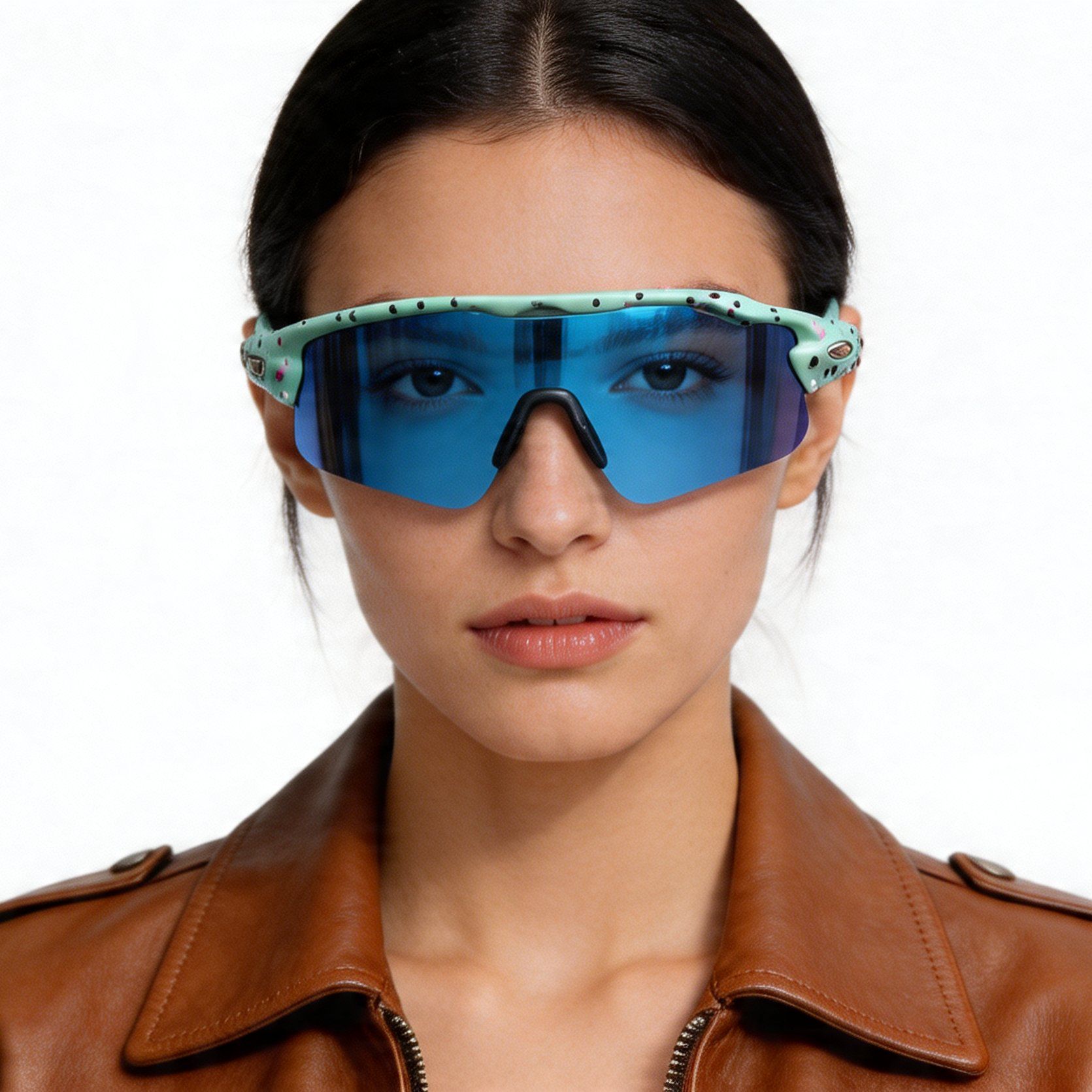 Rectangular Green TR90 Sunglasses #BS1725-0040