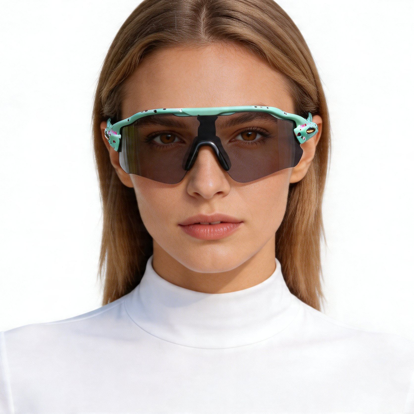 Rectangular Green TR90 Sunglasses #BS1725-0043