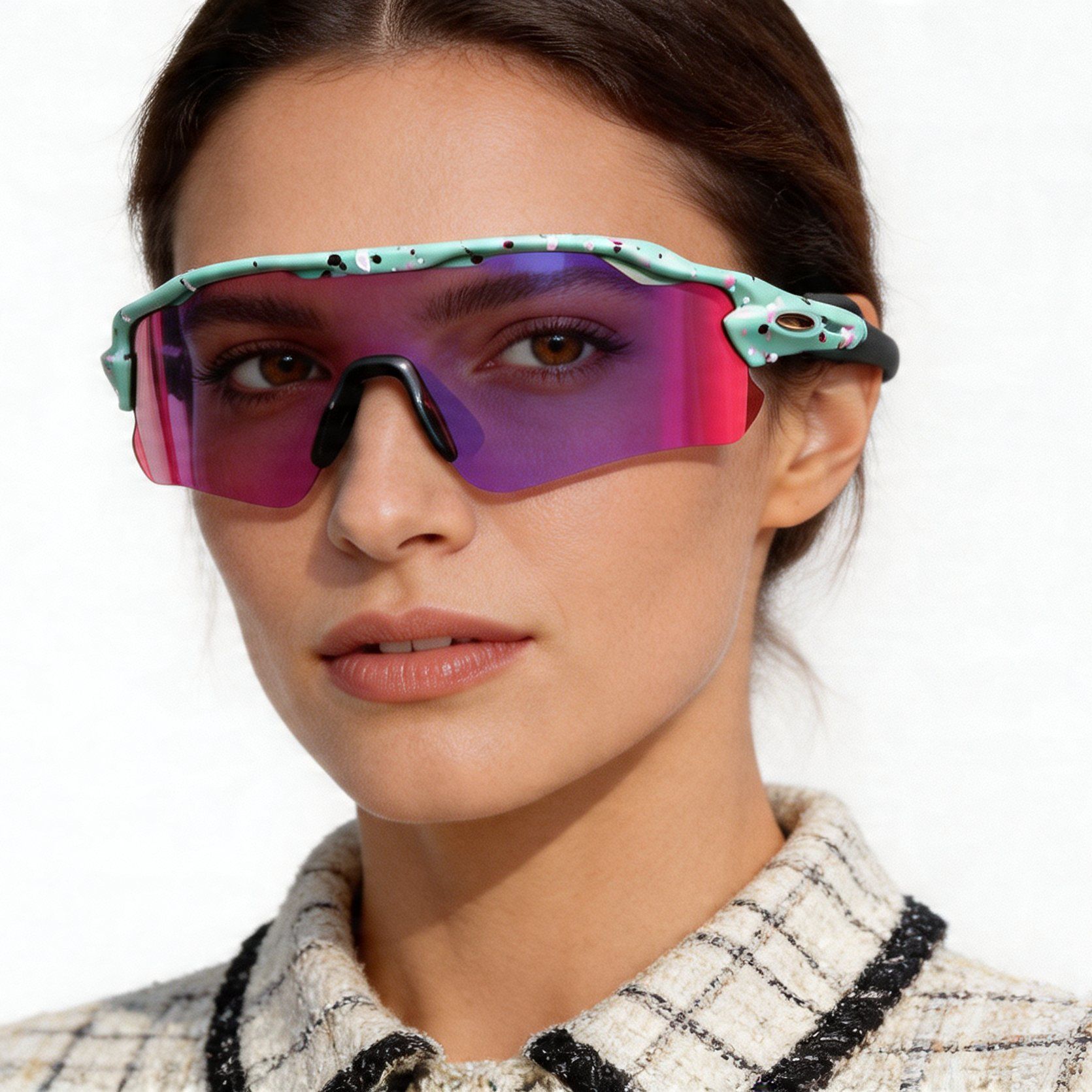 Rechthoekige groene TR90 zonnebril #BS1725-0045