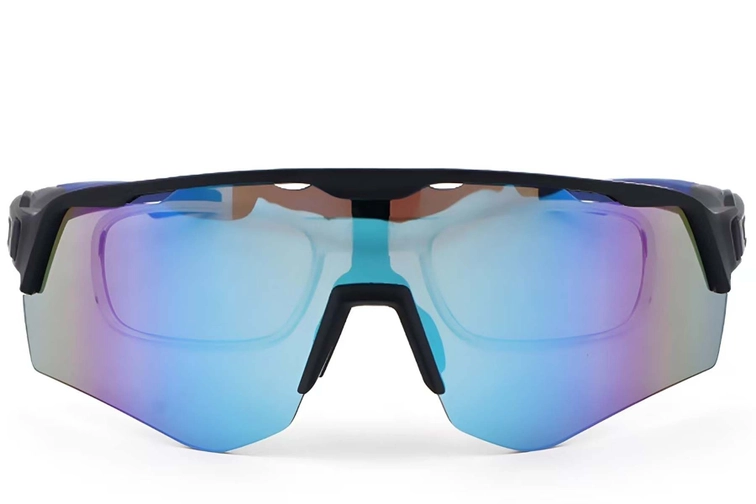 Gafas de sol irregulares de plástico negro #BS1725-0054