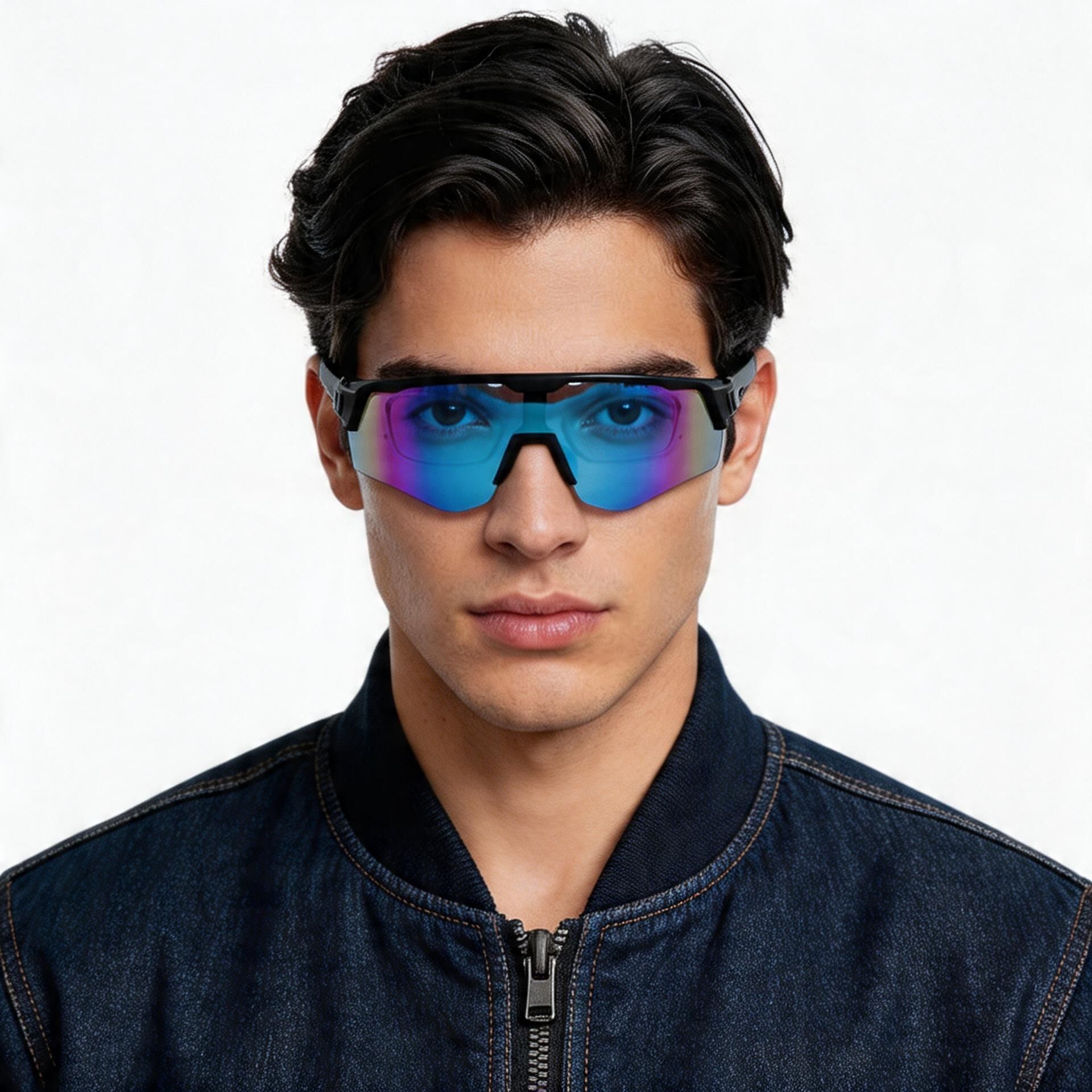 Irregular Black Plastic Sunglasses #BS1725-0054