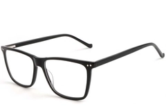 Rectangular Black Acetate Glasses #BS1902-0001