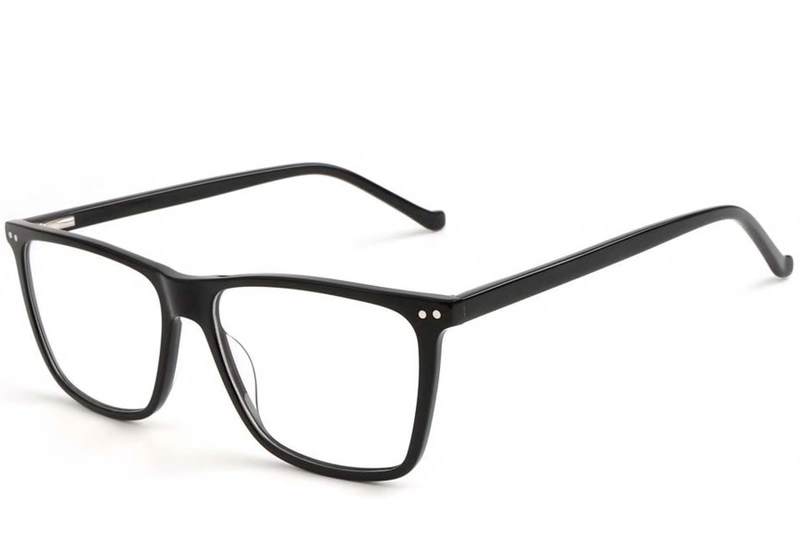 Rectangular Black Acetate Glasses #BS1902-0001