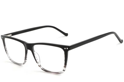 Lunettes rectangulaires en acétate noir #BS1902-0002