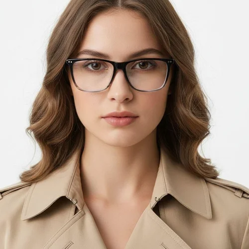 Lunettes rectangulaires en acétate noir #BS1902-0002